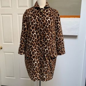 Who’s Who Retro Style Leopard Printed cotton velvet coat (IT40)